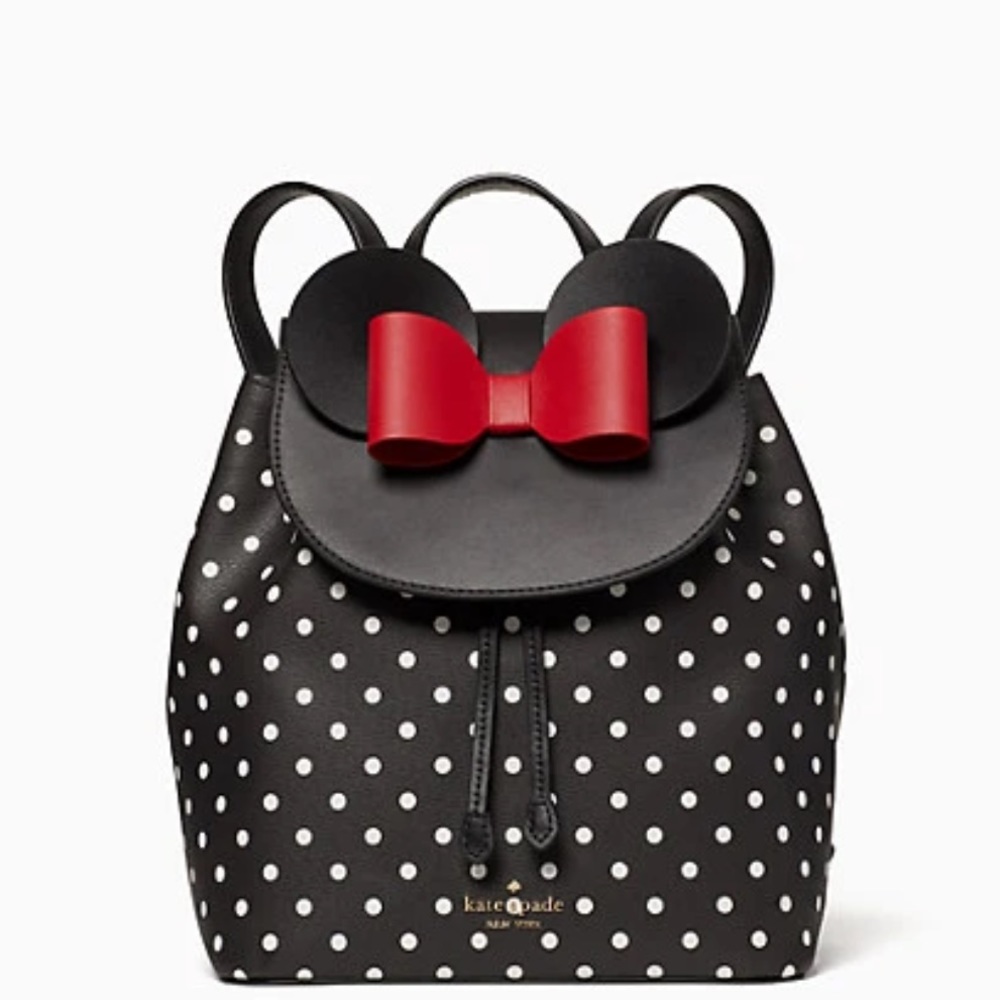 ๐ BEAUTIFUL GIFT KATE SPADE MINNIE MOUSE DOT BLACK BACKPACK NEW AUTHENTIC - Picture 4 of 4